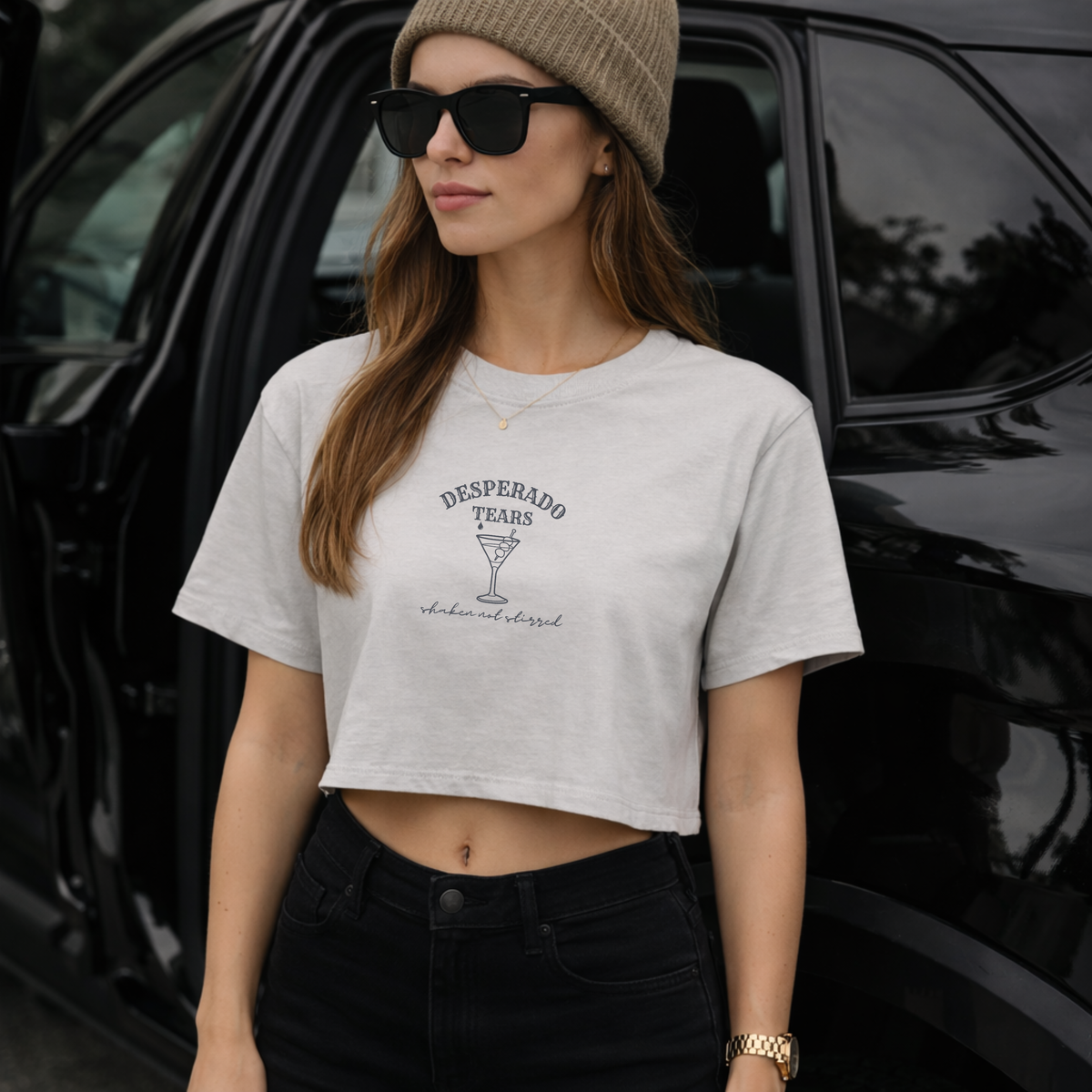 Desperado Tears Cropped Tee | Shaken Not Stirred
