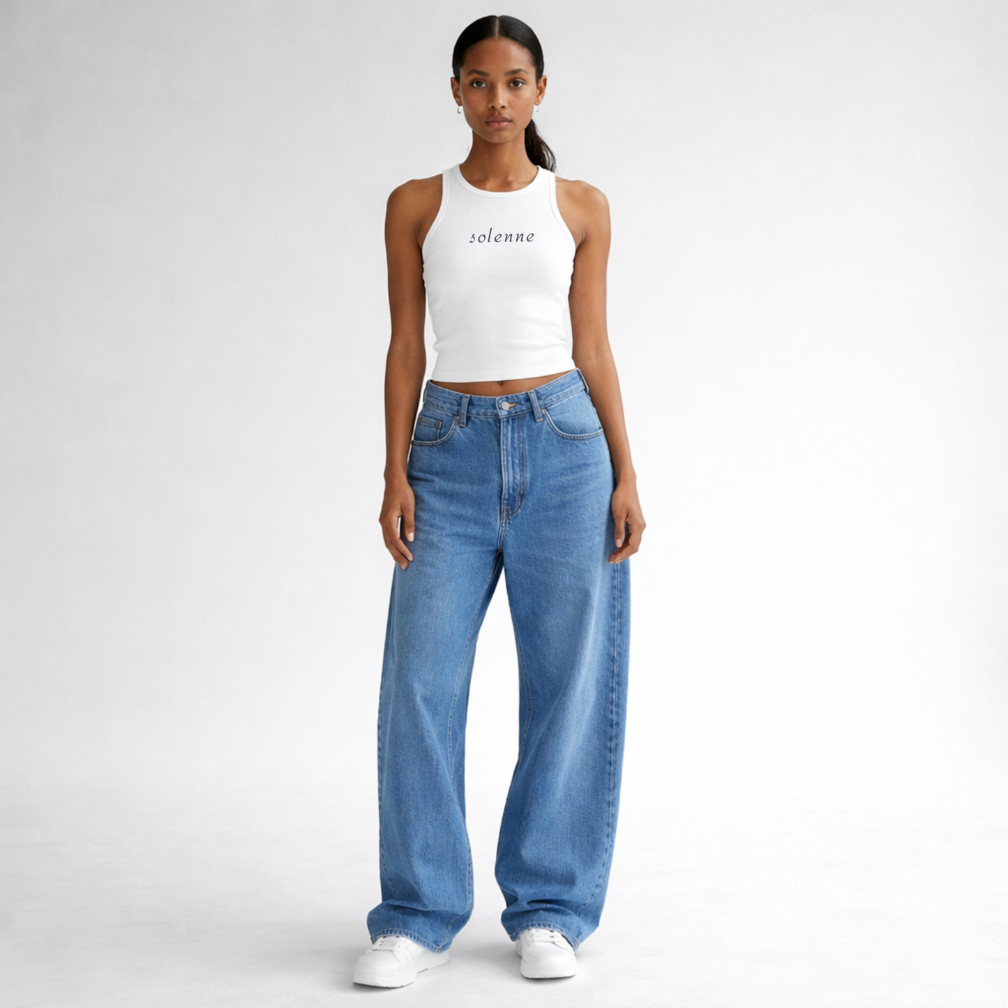 Solenne Essentails Signature Racer Tank