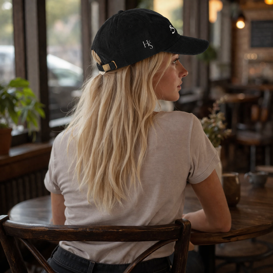 Vintage Corduroy Embroidered 'Solenne' Hat
